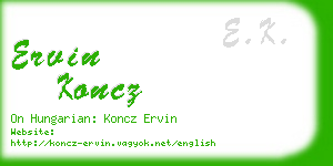 ervin koncz business card